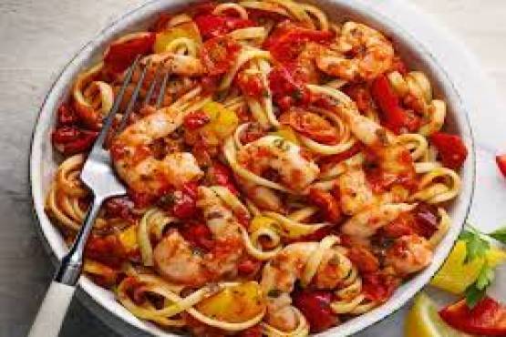 King Prawns mixed spaghetti