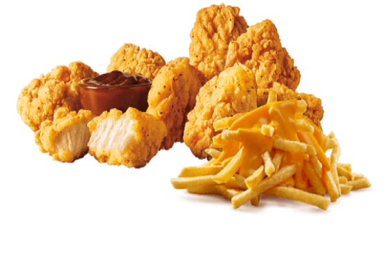 20 PCS of popcorn chicken & chips