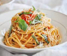 Vegetable mixed spaghetti